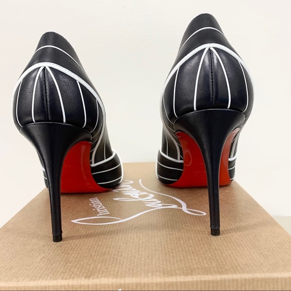 Christian Louboutin Black/White Undessin 85 Calf - Picture 4 of 8